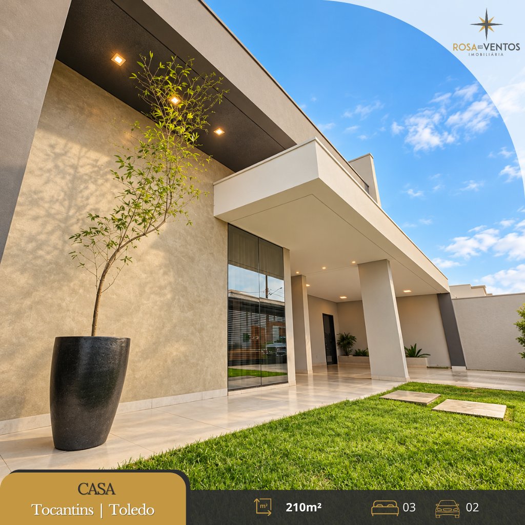 Casa à venda em Toledo, Tocantins, com 3 quartos, com 210 m²